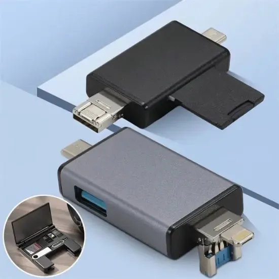 Powermaster PM-39094 7in1 Çok Fonksiyonlu USB 3.0 Type-C Lightning SD/TF Kart Okuyucu Adaptör  resmi