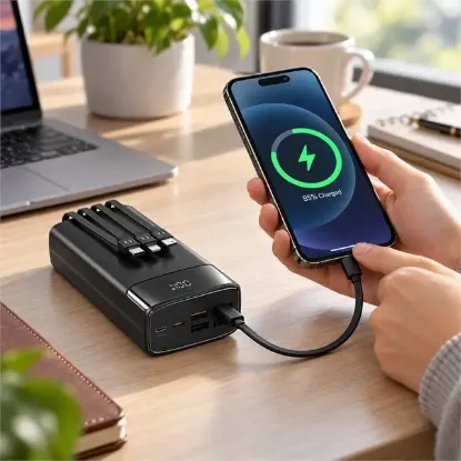Snapron SNP-3035 22.5W LCD Erkan PD 30.000 mAh Dahili Kablolu Hızlı Şarjlı Powerbank resmi