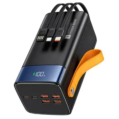 Snapron SNP-3050 22.5W LCD Ekran PD 50.000mAh Dahili Kablolu Hızlı Şarjlı Powerbank resmi