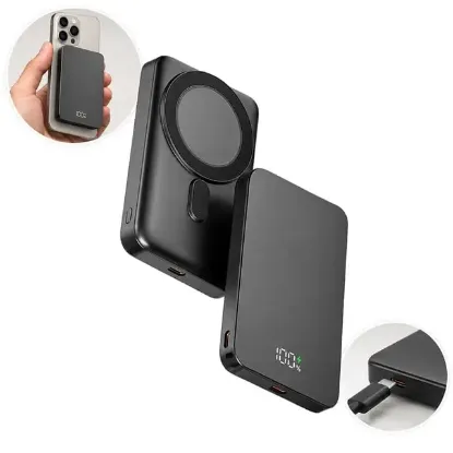 Snapron SNP-3020 22.5W LCD Ekran Magsafe PD 5.000mAh Kablosuz Hızlı Şarjlı Powerbank resmi