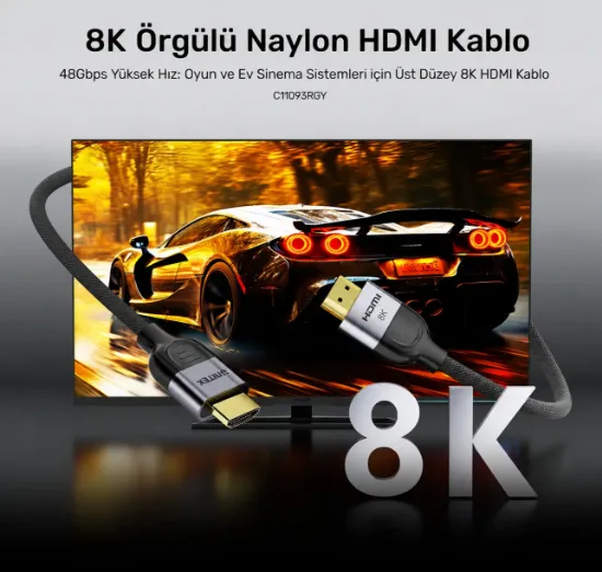 UNITEK 8K ORGULU HDMI KABLO  1.5M (C11093RGY01-1.5 resmi