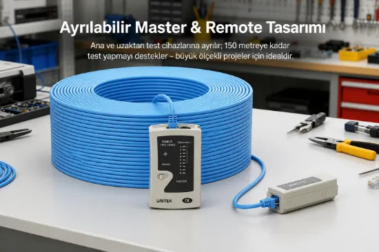 UNITEK ETHERNET KABLOSU TEST CİHAZI (OT140AGY01) resmi