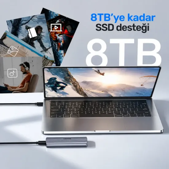 UNITEK M.2 PCIe NVME USB-C SSD KUTUSU (S1241B01) resmi