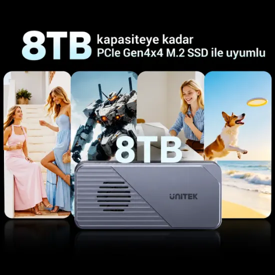 UNITEK TURBOCOOL+ 80GBPS M.2 SSD KUTUSU (S1253BGY01) resmi