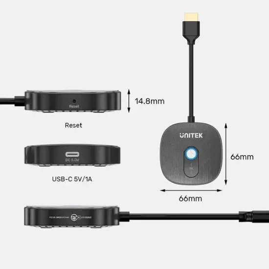 UNITEK CIFT ALICILI KABLOSUZ HDMI TRANSMITTER (V1711ABK01) resmi