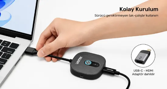 UNITEK CIFT ALICILI KABLOSUZ HDMI TRANSMITTER (V1711ABK01) resmi