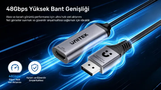 UNITEK 8K 60HZ DISPLAYPORT TO HDMI ADAPTOR (V1617AGY01) resmi