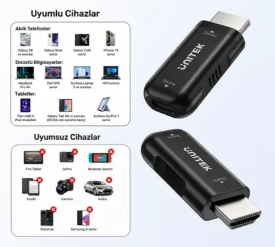 UNITEK USB-C F TO HDMI M ADAPTOR (V1187ABK01) resmi