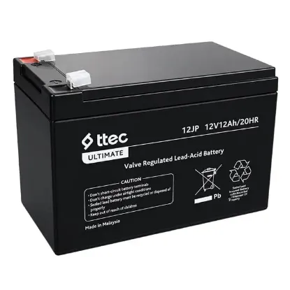 Ttec 12JP 12 Volt 12 Ah Bakımsız Kuru Akü 151x98x100mm resmi
