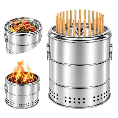 Sunup SN-38918 Dumansız Paslanmaz Çelik Kömürlü Barbekü Izgarası resmi