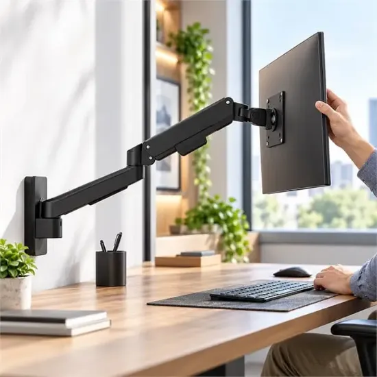 Vontech VT-NB-F150 Gaz Amortisörlü 17"-35 " Tek Kollu TV-Monitör Duvar Askı Aparatı resmi