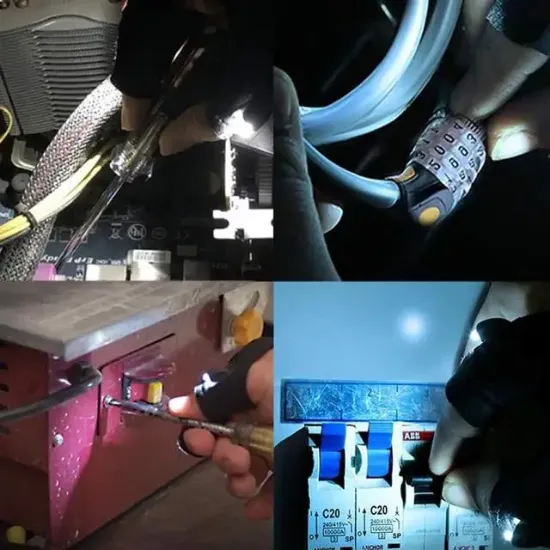PowerMaster PM-29267 Tamir - Mekanik İş - Balıkçı Şarjlı Parmak Led Aydınlatma Çalışma Eldiveni (Tek EL) resmi
