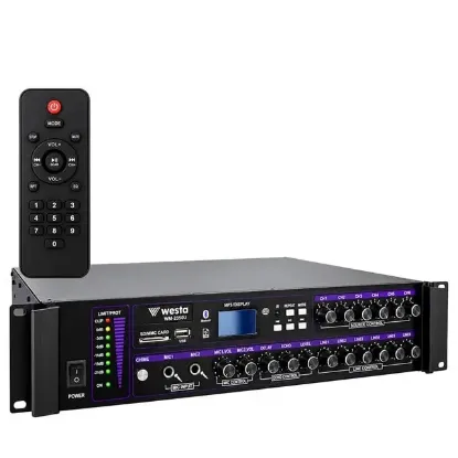 Westa WM-2350U 350 Watt 100 Volt USB-MP3-Bluetooth 6 Bölgeli Trafolu Mikser Amfi resmi