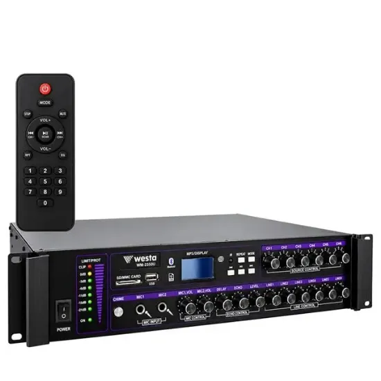 Westa WM-2350U 350 Watt 100 Volt USB-MP3-Bluetooth 6 Bölgeli Trafolu Mikser Amfi resmi