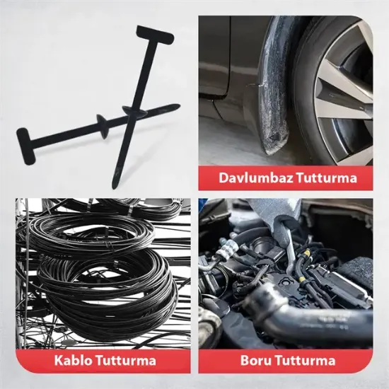 PowerMaster PM-29257 100mm Oto Tampon Klipsi ve Kablo Bağı (50'li Paket) resmi