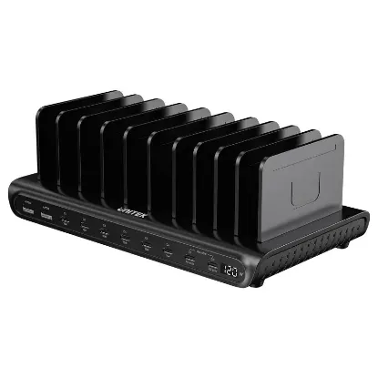 UNITEK UCHARGE 120W 10 BAĞLANTI NOKTALI AKILLI SARJ ISTASYONU (P1230EBK01-EU) resmi