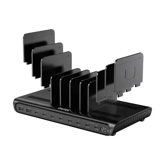 UNITEK UCHARGE 120W 10 BAĞLANTI NOKTALI AKILLI SARJ ISTASYONU (P1230EBK01-EU) resmi