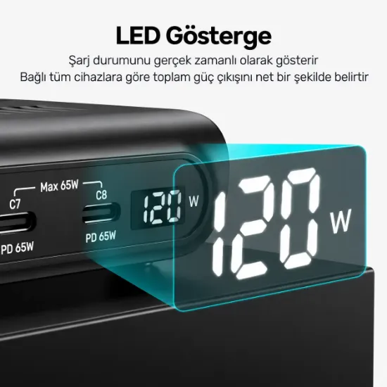 UNITEK UCHARGE 120W 10 BAĞLANTI NOKTALI AKILLI SARJ ISTASYONU (P1230EBK01-EU) resmi