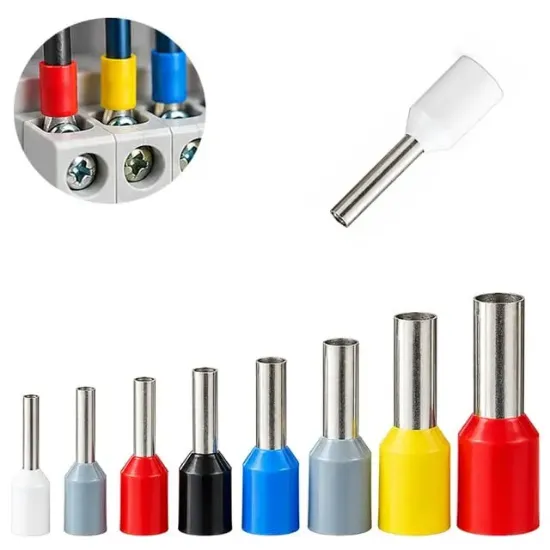 Powermaster PM-39083 0.50mm Beyaz İzoleli Kablo Ucu Sıkma Yüksük Terminali (100'lü Paket) resmi